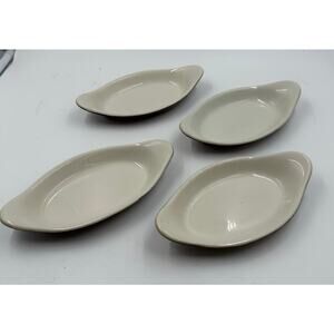 Vintage Hall #520 USA Set of 4 Ceramic AuGratin Baking Dishes Collectible